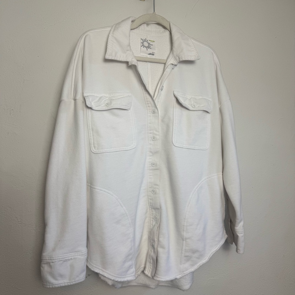 Aerie Offline White Button Down‎ Shacket